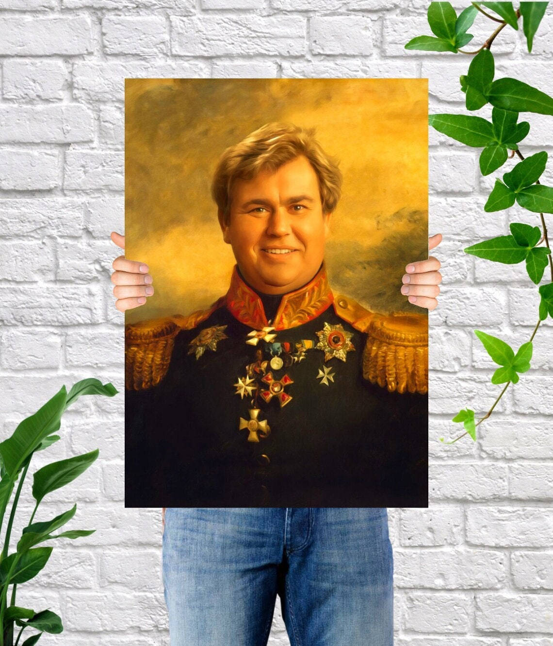 Vibrant Wall Painting Of John Candy Wallpaper