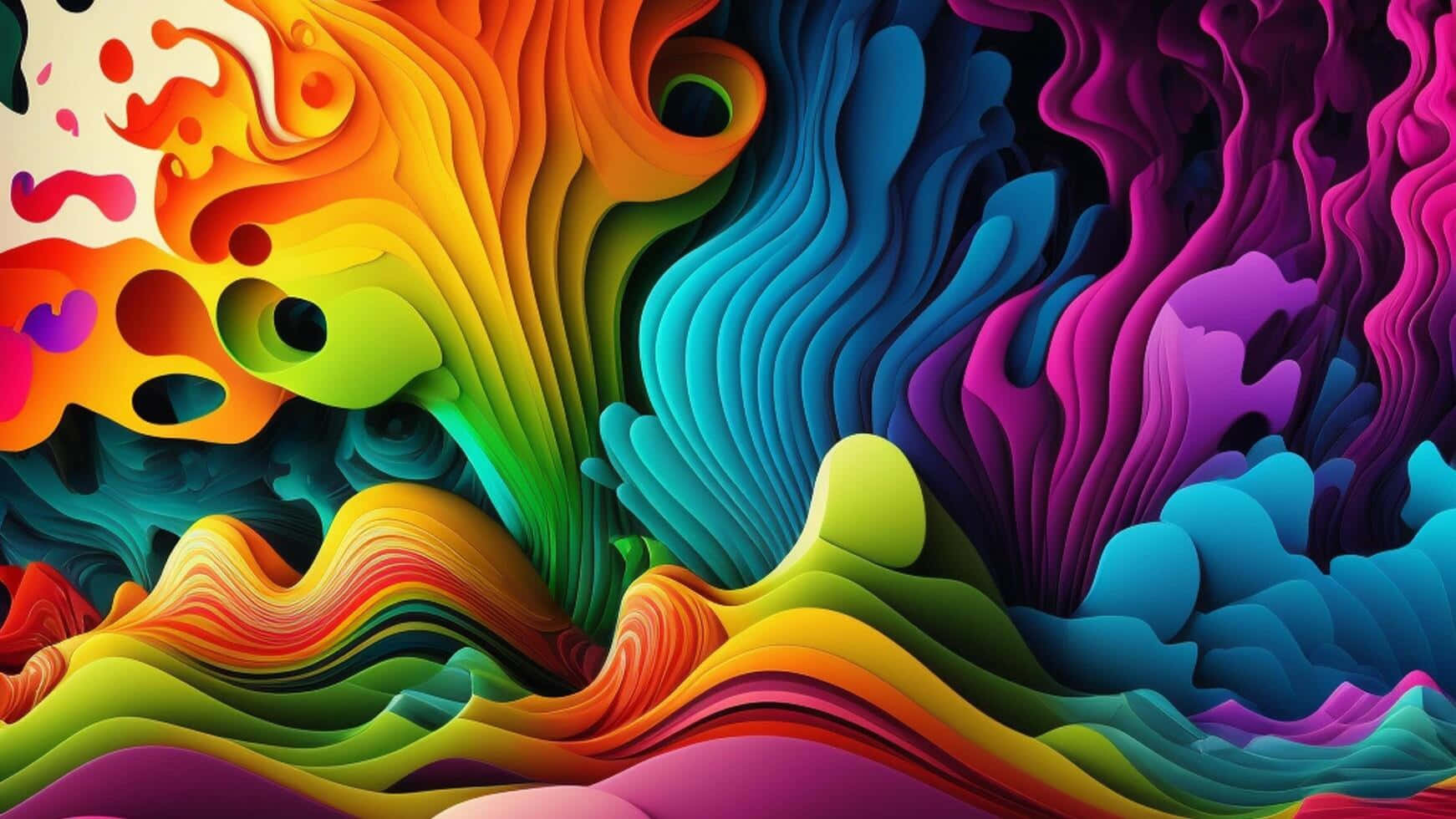 Vibrant3 D Wave Artwork Wallpaper