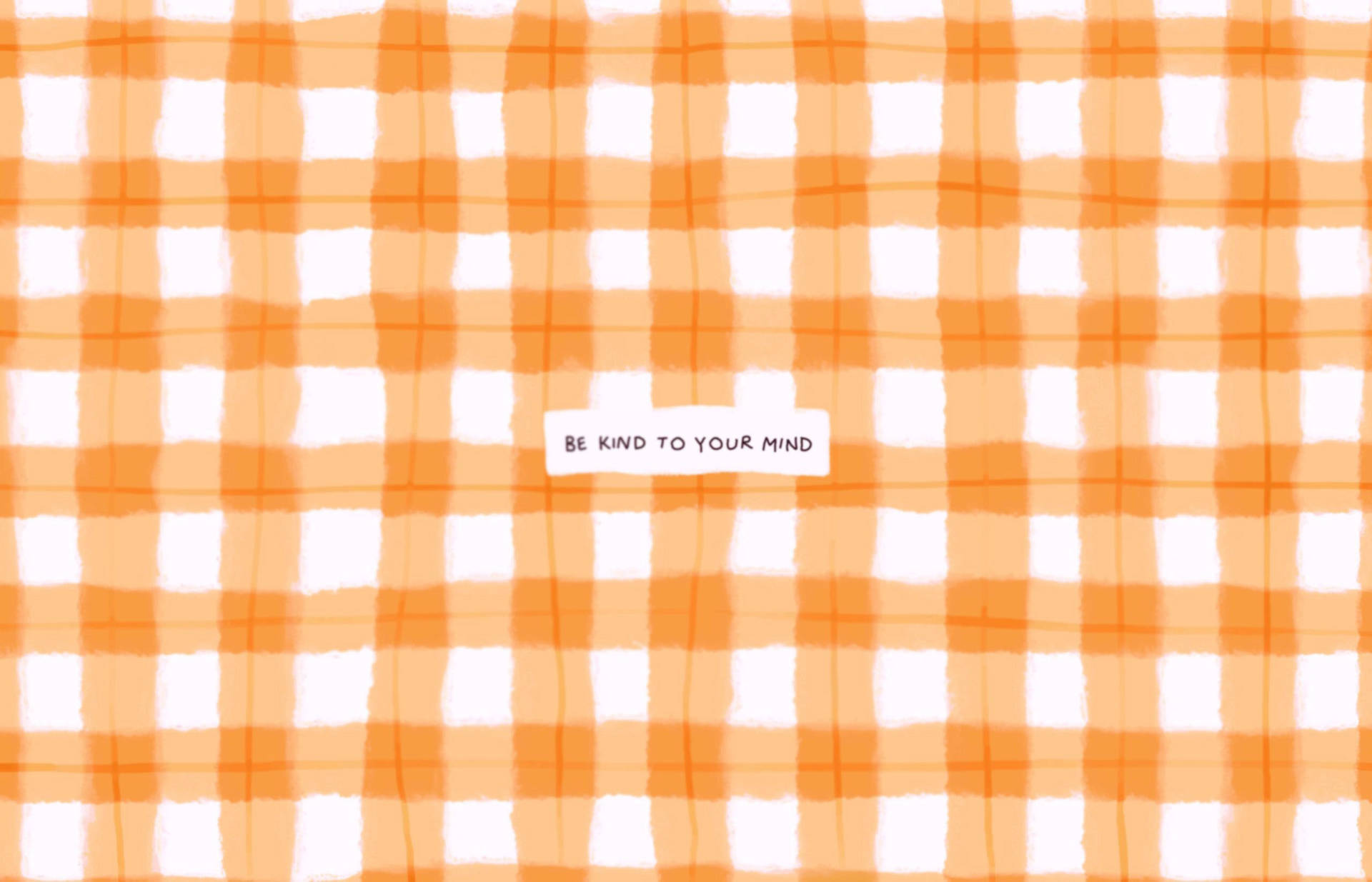 Vibrantly Edgy - Orange Checkered Aesthetic Desktop Wallpaper