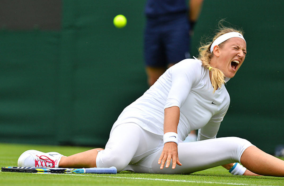 Victoria Azarenka In White On Ground Wallpaper