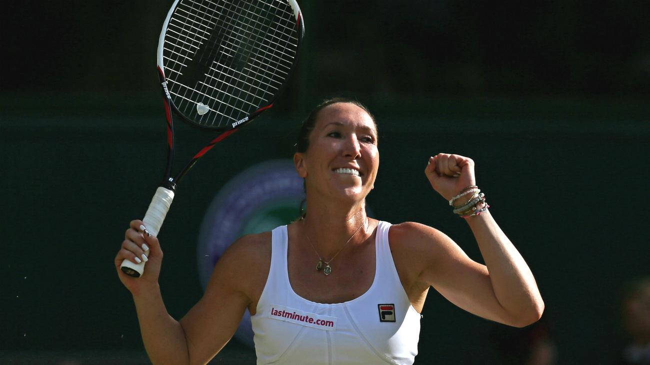 Victorious Moment Of Jelena Jankovic Wallpaper