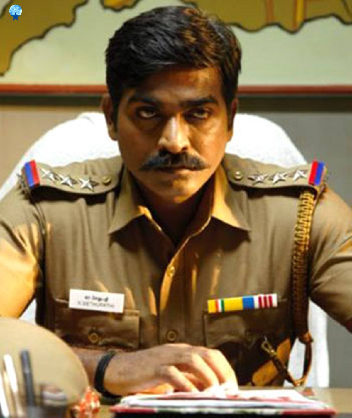 Vijay Sethupathi Dons Police Uniform In Stunning Hd Quality Wallpaper