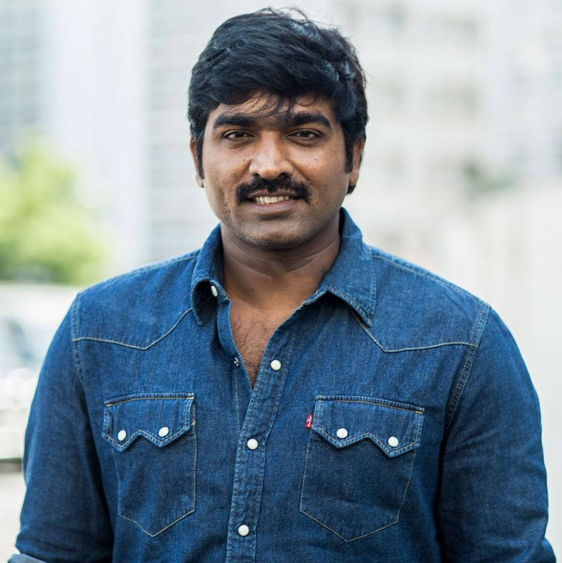 Vijay Sethupathi Smiling In Denim Jacket Hd Wallpaper