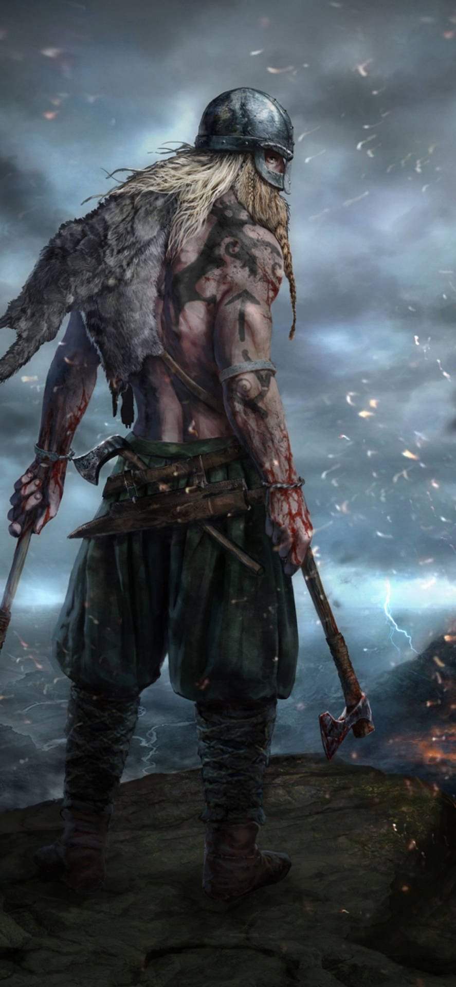 Viking Warrior Mobile Art Wallpaper WallpapersOK