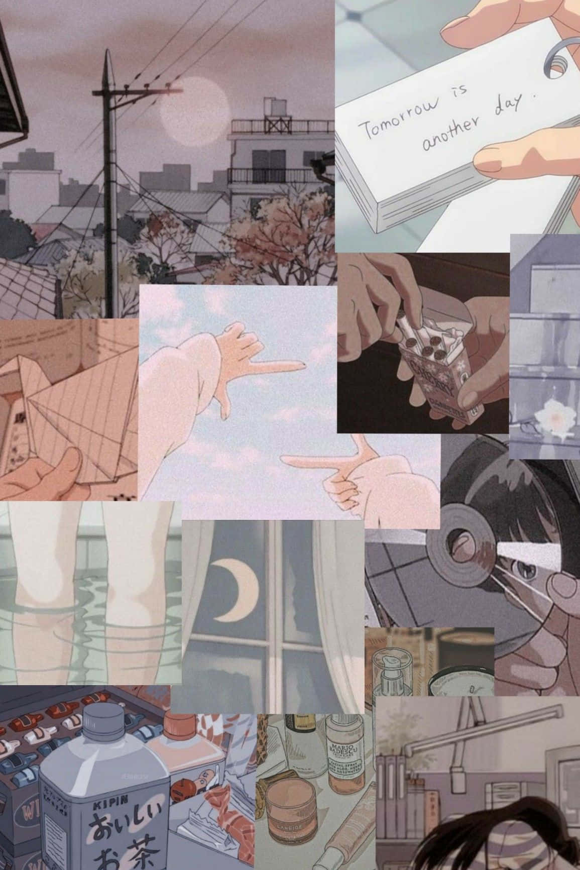 Vintage Anime Collection Moodboard Wallpaper