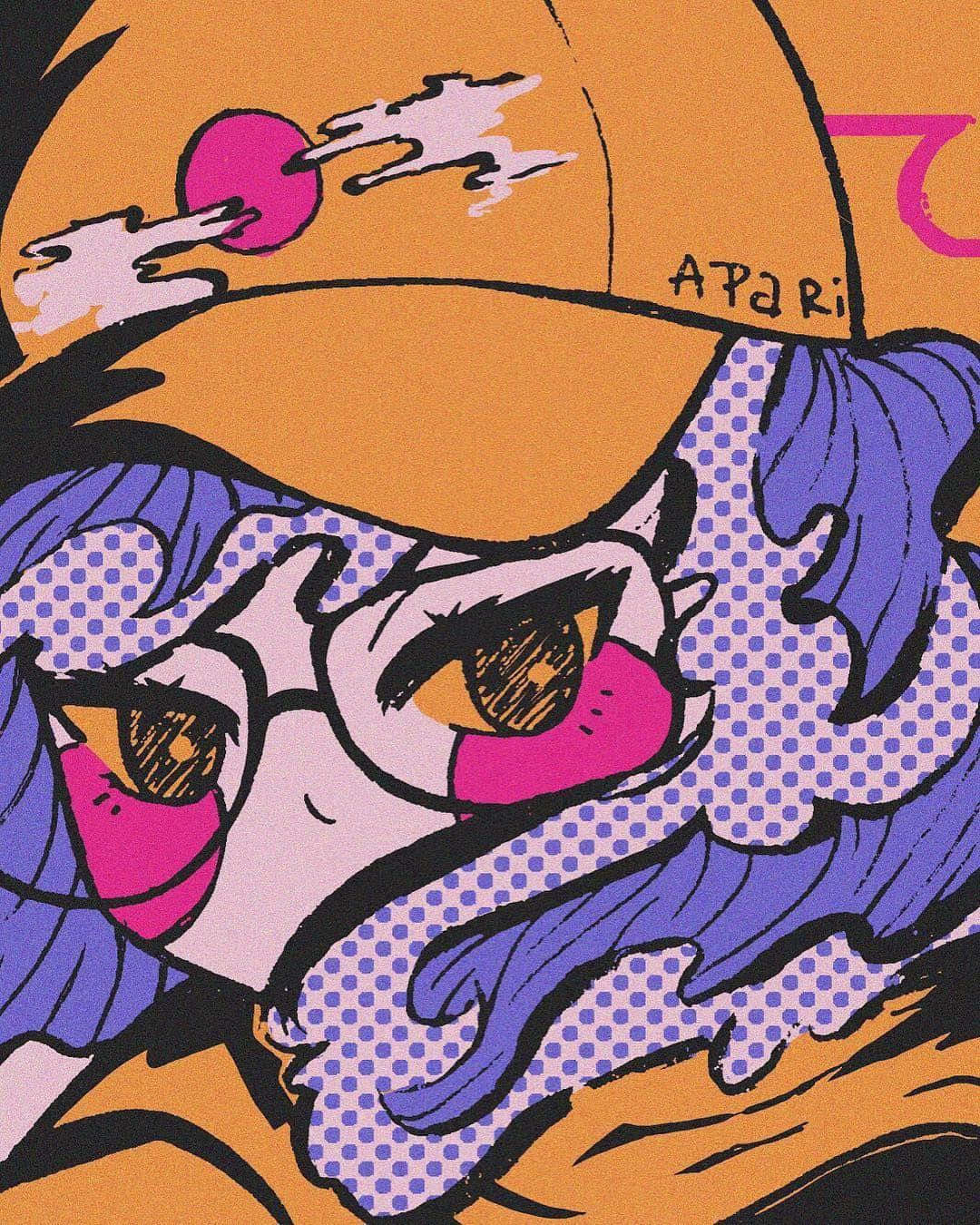 Vintage Anime Girl Retro Wallpaper