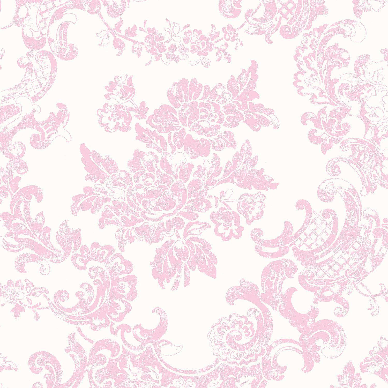 Vintage Pink Flower Pattern Wallpaper