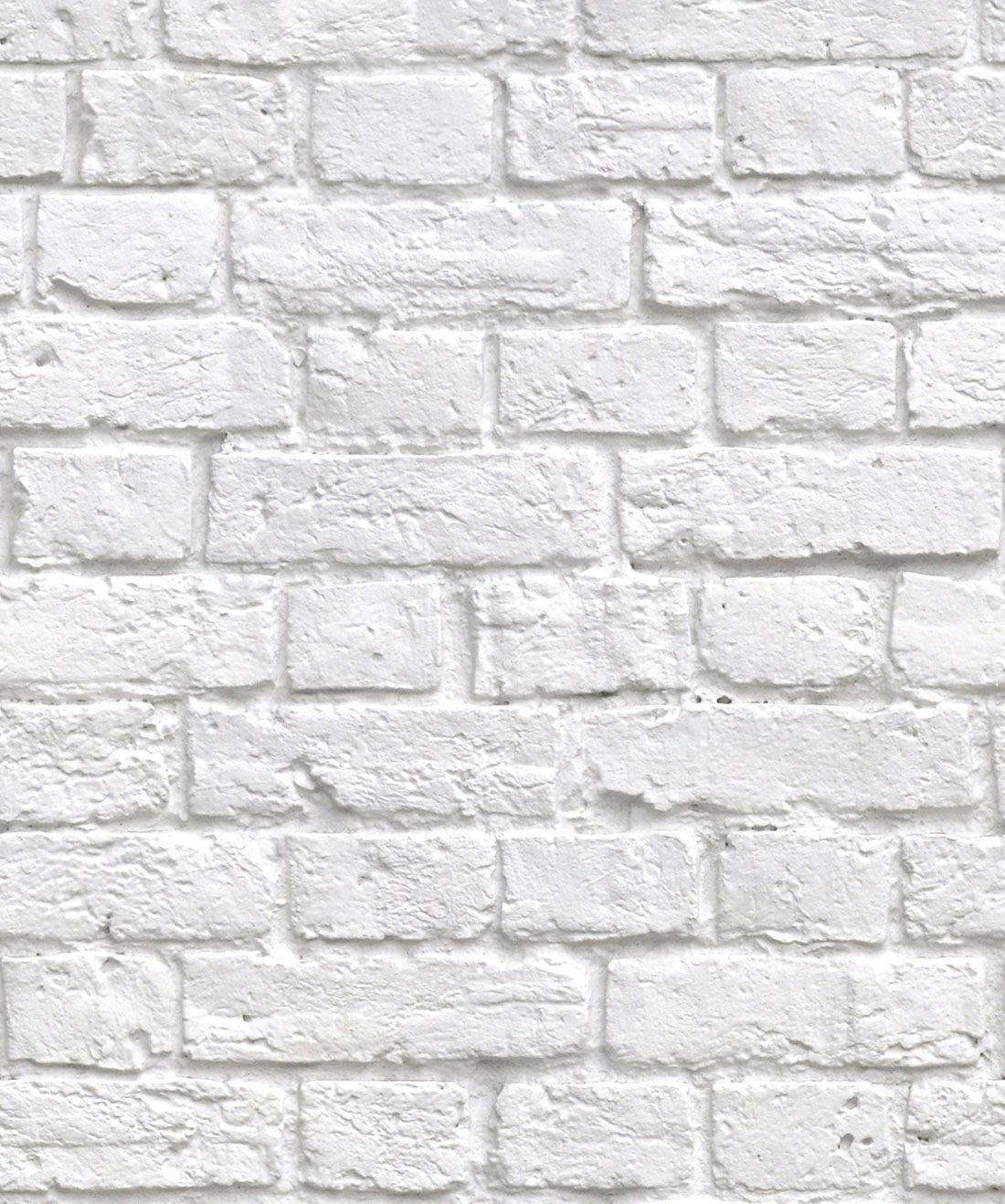Vintage White Brick English Bond Wallpaper