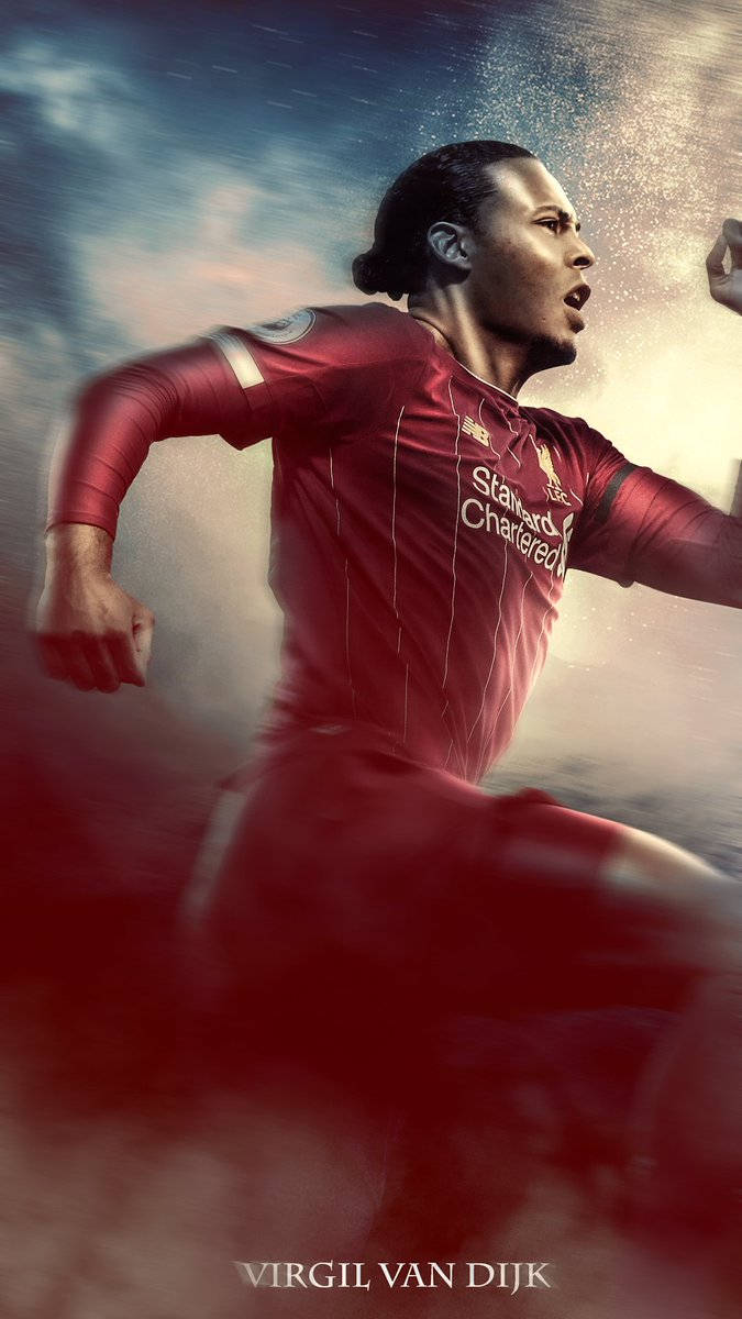 Virgil Van Dijk Running Fanart Wallpaper