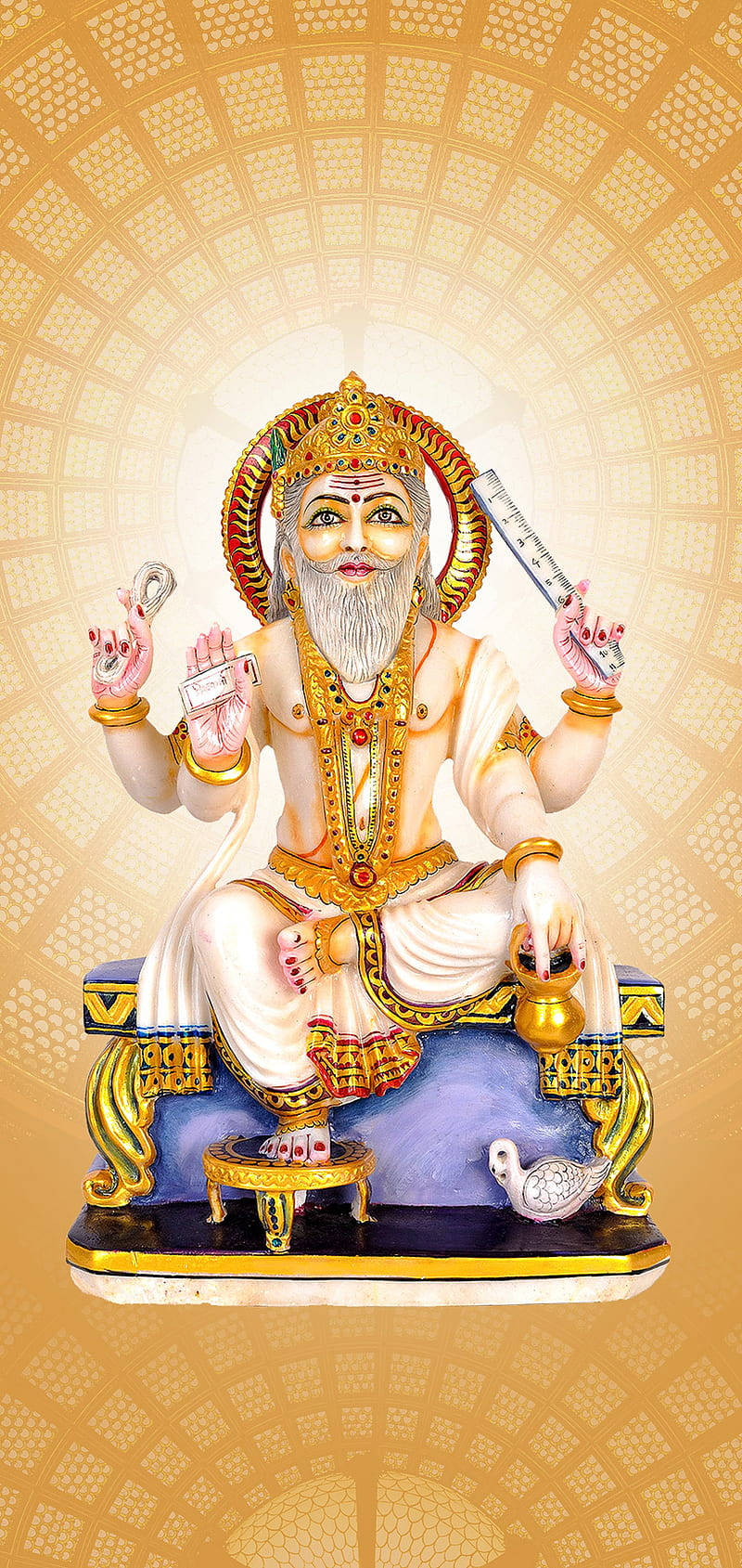 Vishwakarma With His Tools Wallpaper