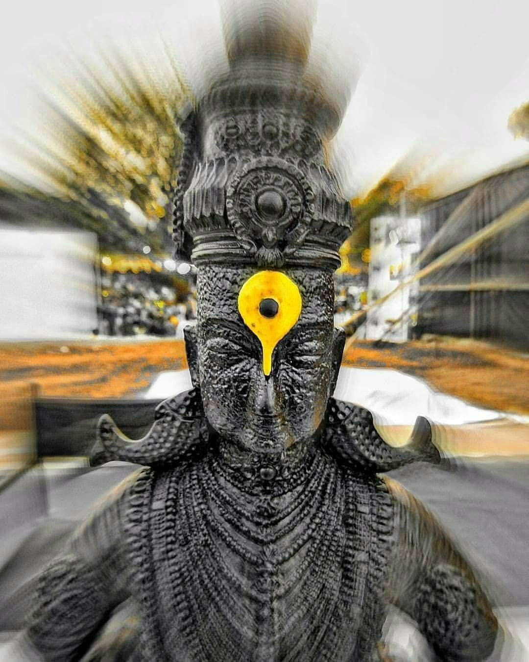 Vitthal Mauli Black Stone Statue Wallpaper