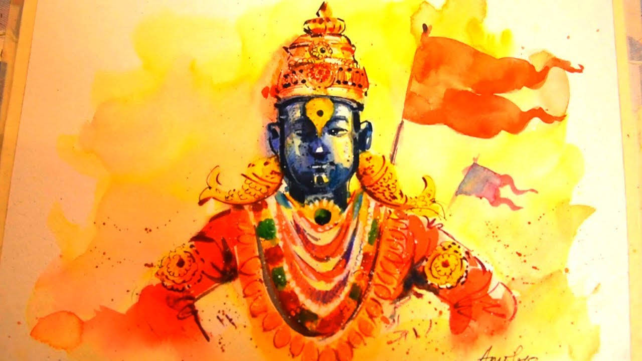 Vitthal Watercolor Painting Wallpaper