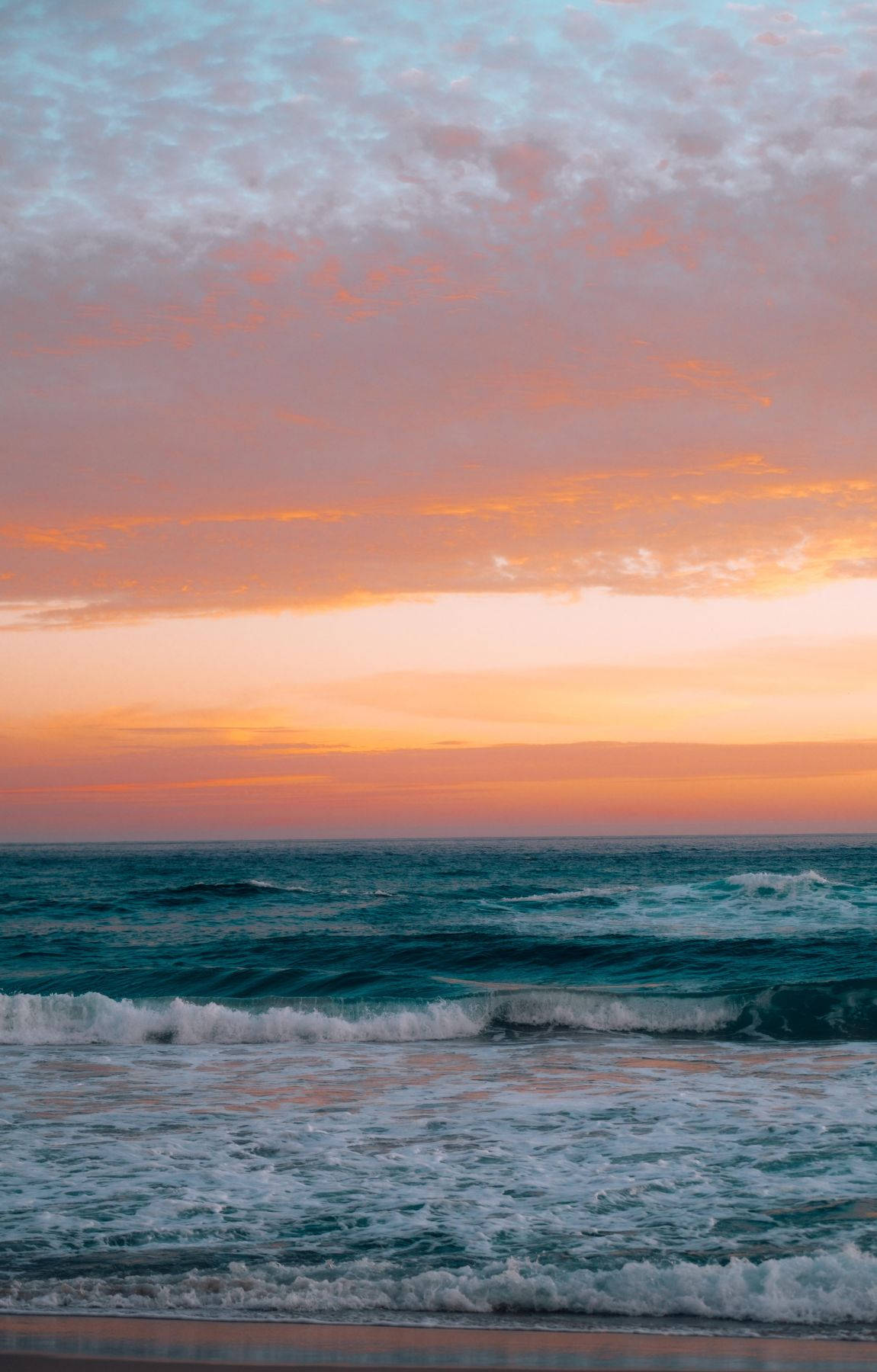 Vivid Blue And Orange Beach Sunrise Wallpaper