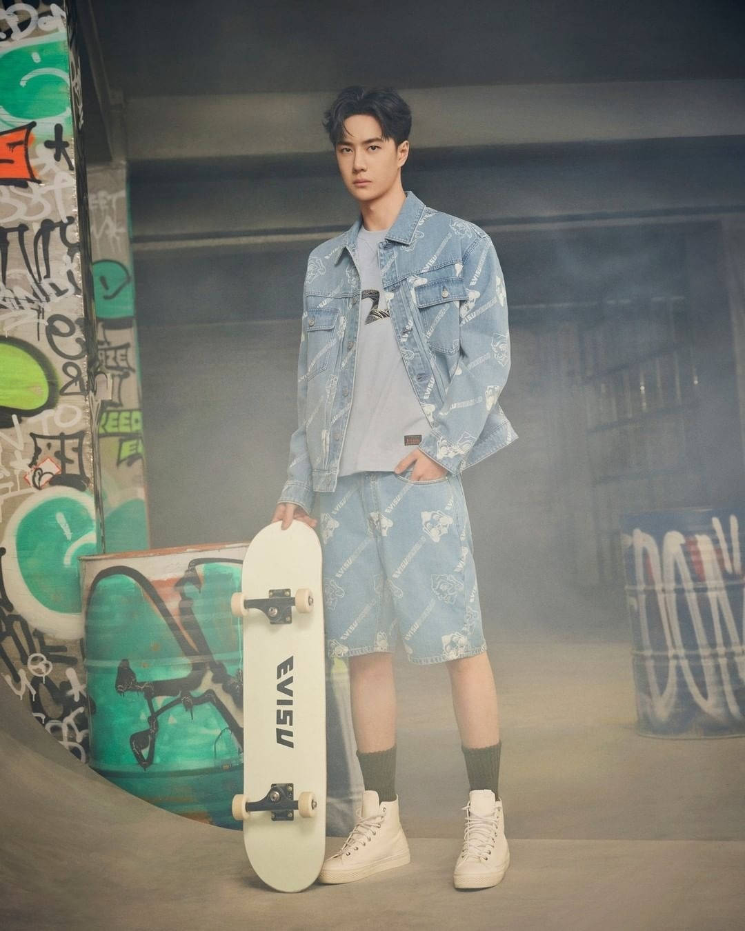 Wang Yibo Evisu Skater Wallpaper