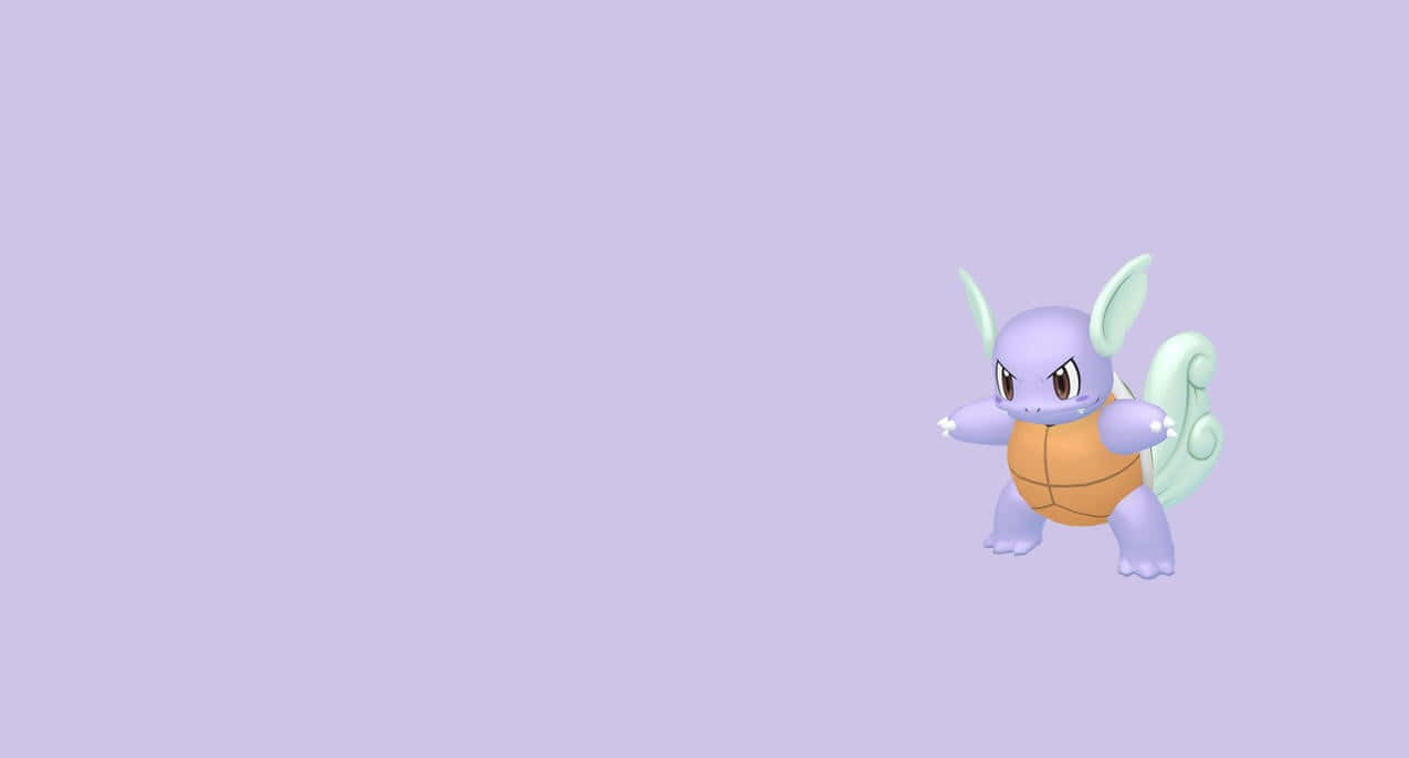 Wartortle On Light Purple Background Wallpaper