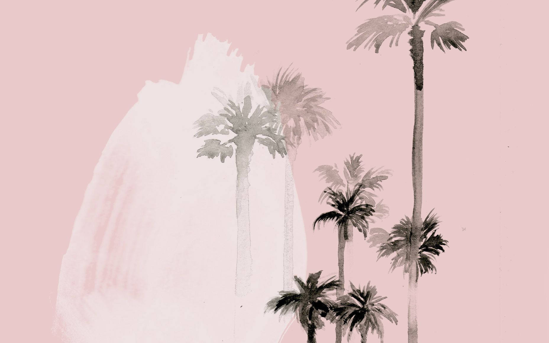 Watercolor Palm Trees Macbook Pro Aesthetic Wallpaper