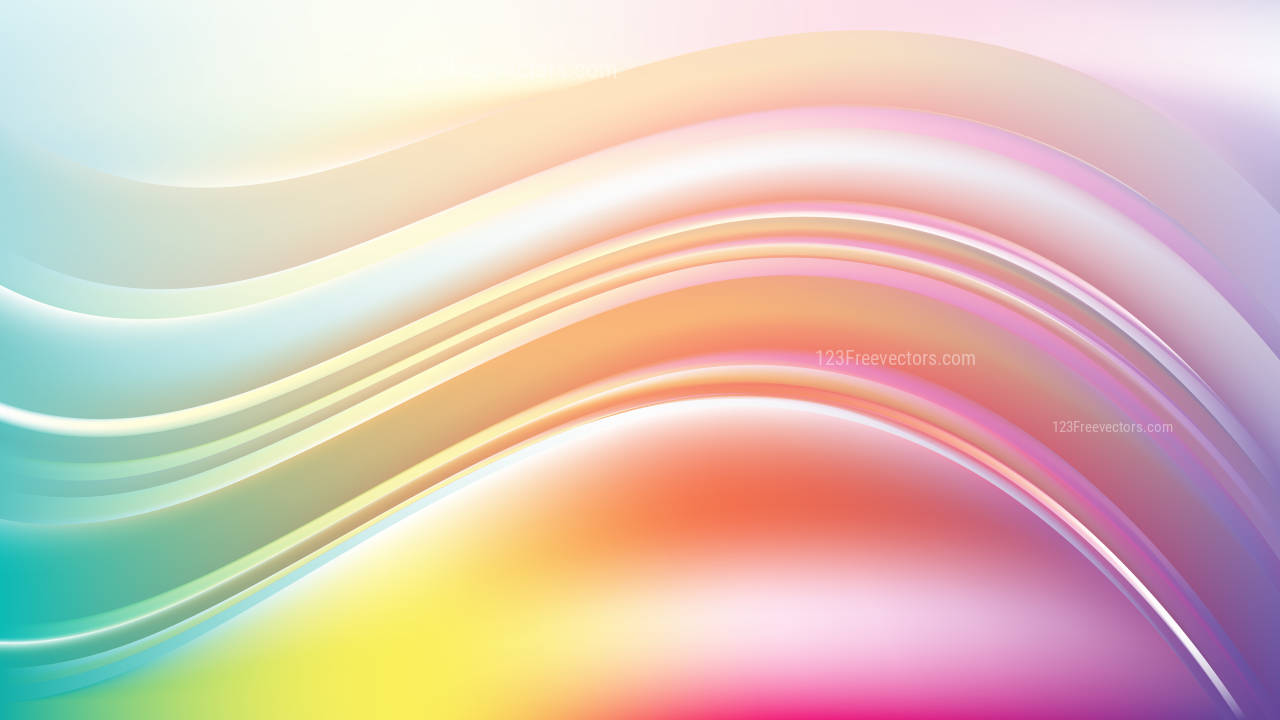 Wave Pastel Rainbow Background Wallpaper