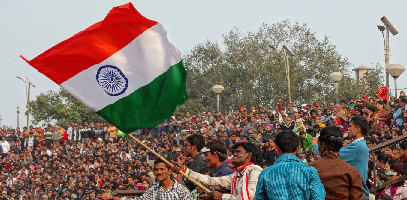 Waving The Indian Flag In Stadium Wallpaper