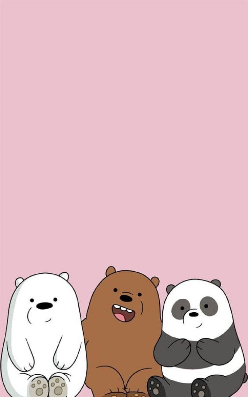 We Bare Bears Aesthetic Pastel Pink Wallpaper