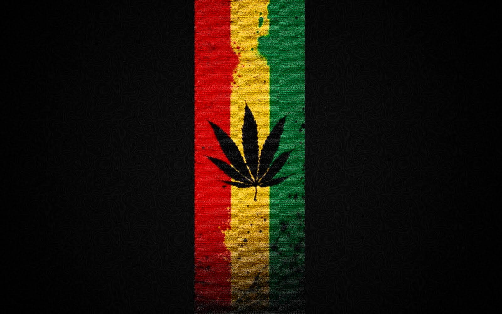 Weed On Reggae Background Wallpaper