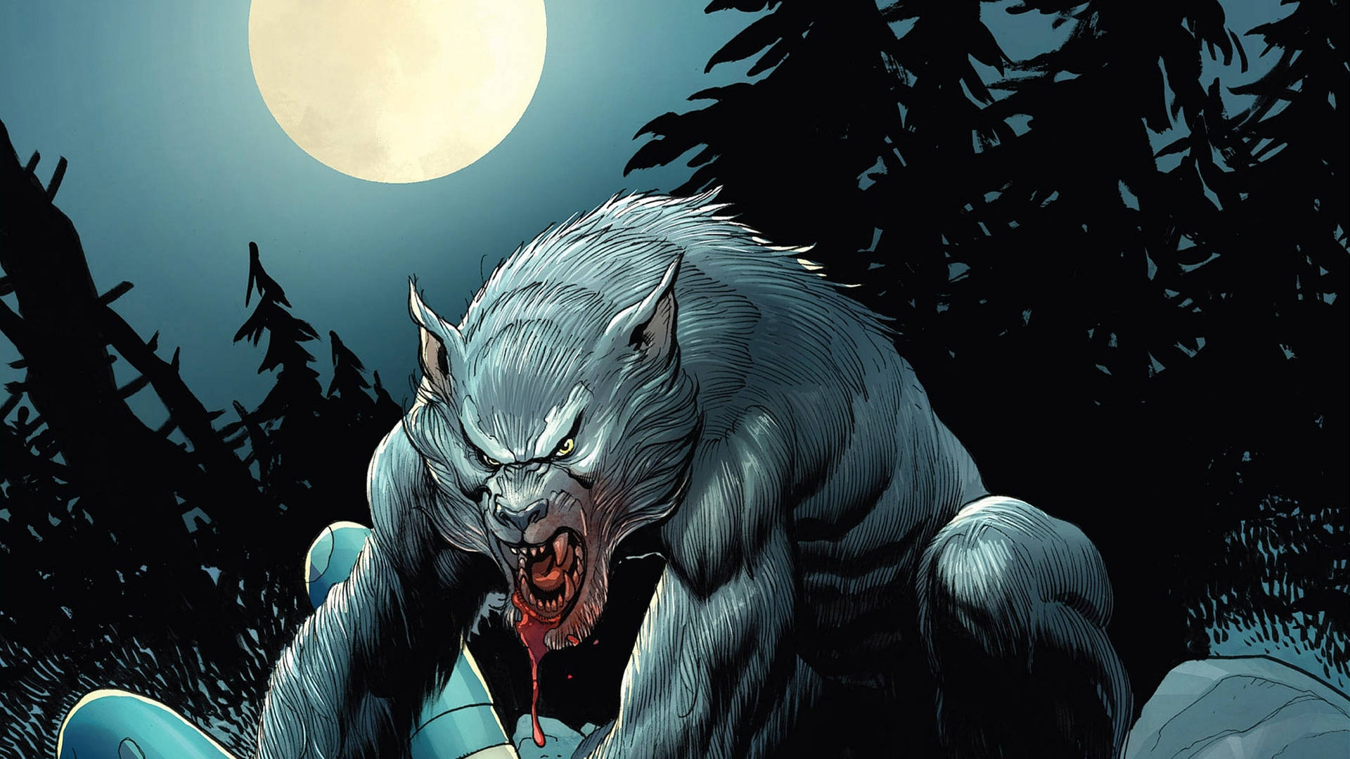 Werewolf Forest Moon Comics Wallpaper