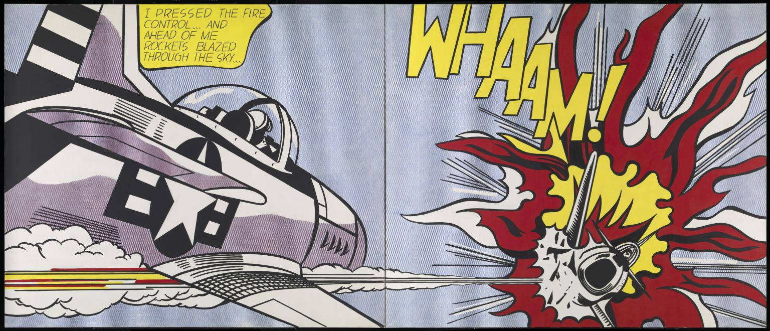 Whaam Plane Explosion Pop Art Wallpaper