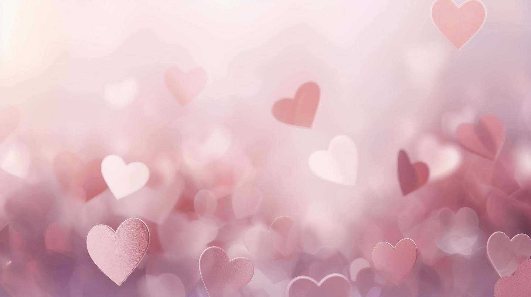 Whimsical Hearts Bokeh Background Wallpaper