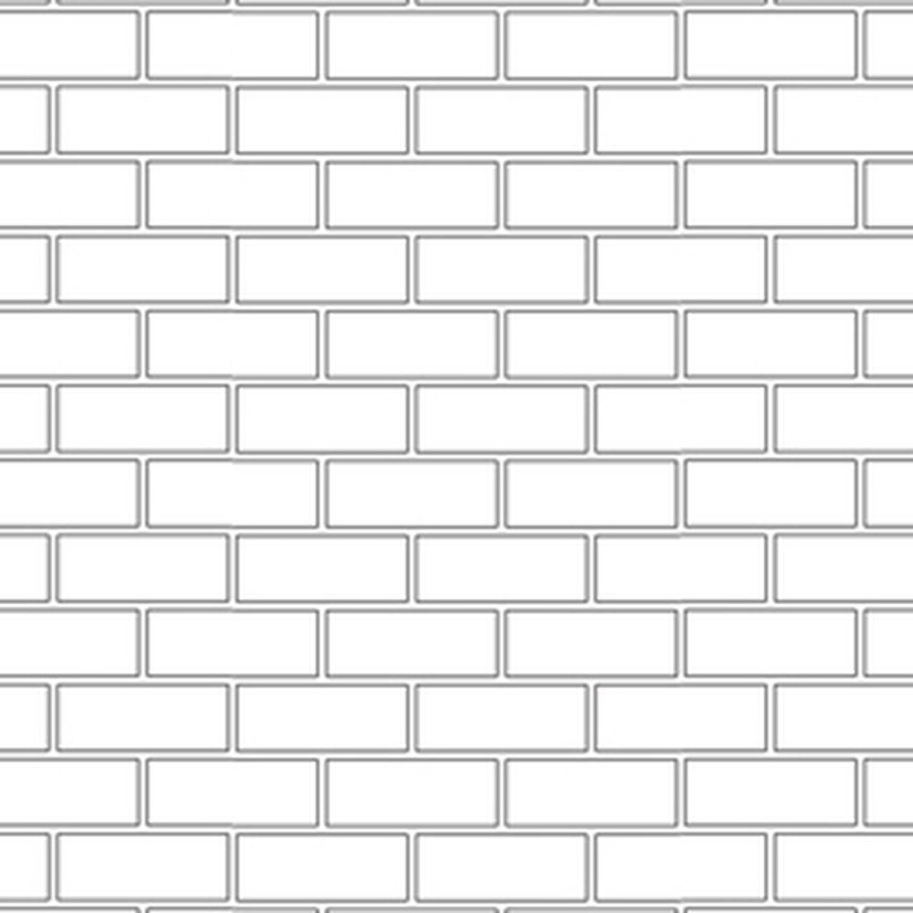 White Brick Outline Wallpaper