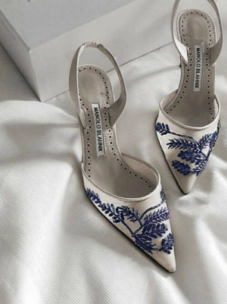 White Manolo Blahnik Pumps Wallpaper