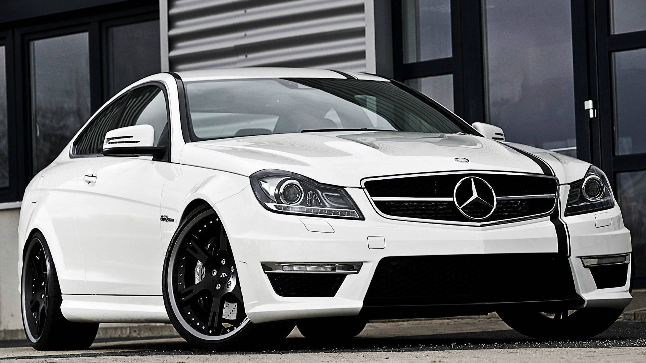 White Mercedes-benz C63 Coupe Car Hd Wallpaper