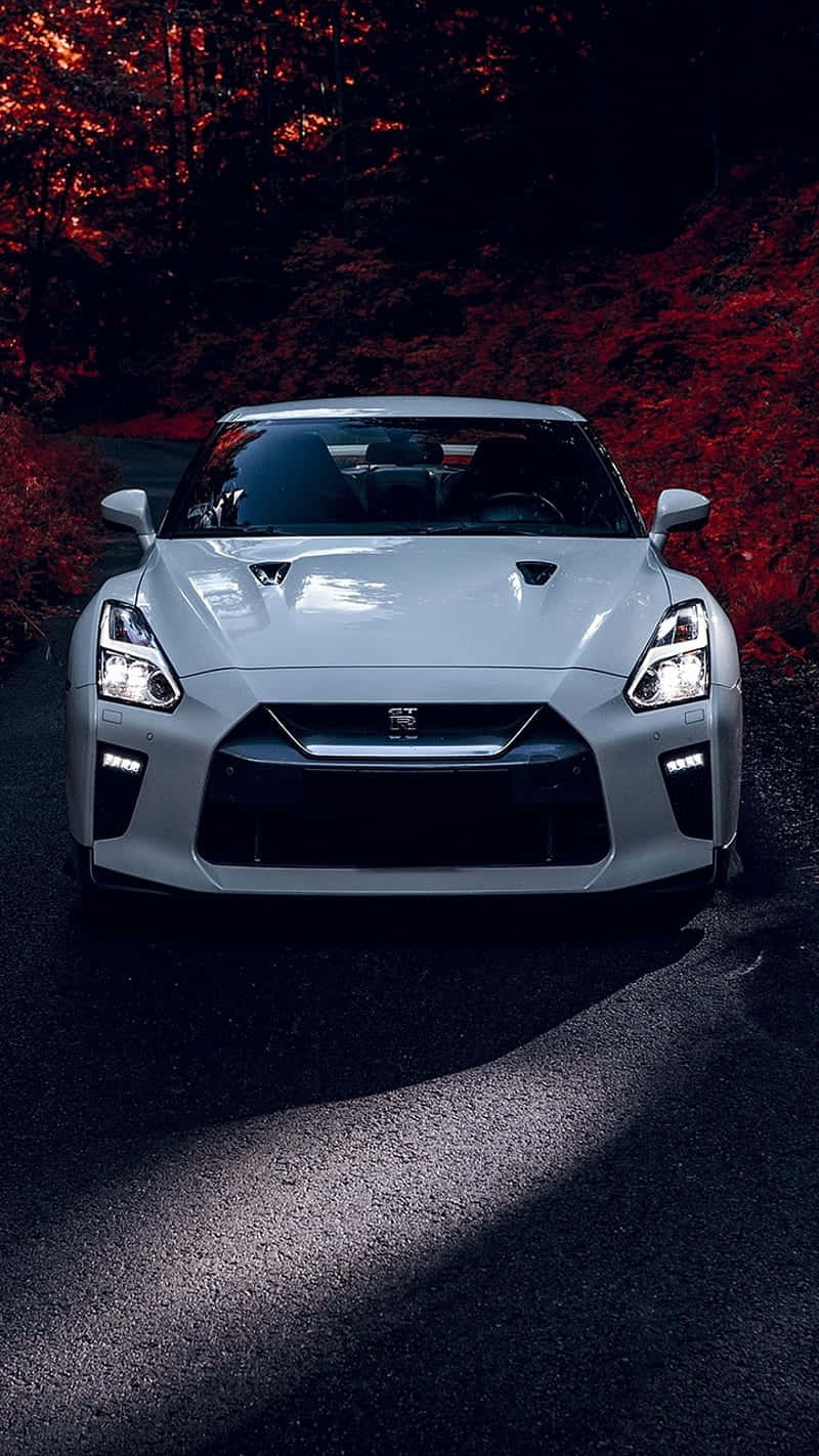 White Nissan R35 Gtr Front Wallpaper