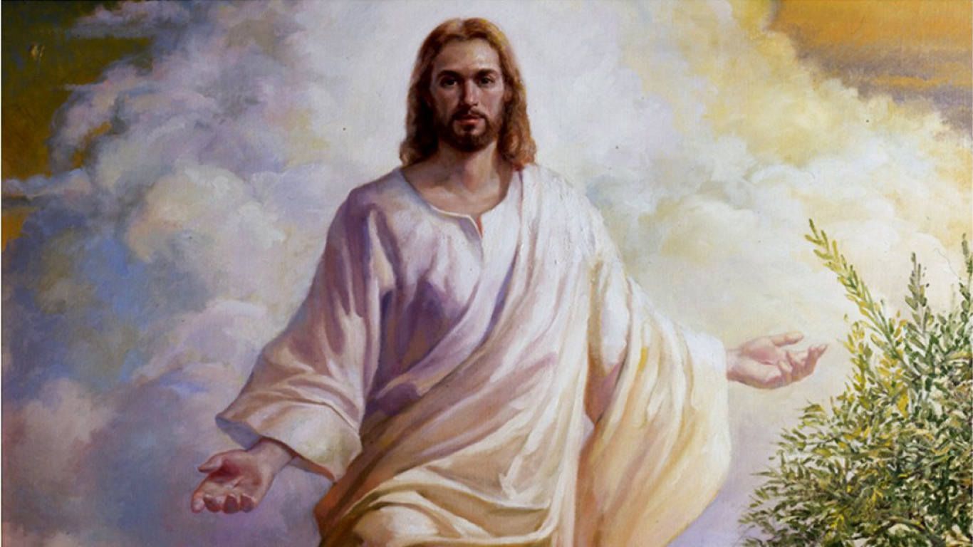 White Painting Of Jesus Christ Wallpaper