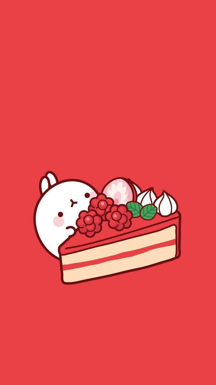 White Rabbit And Shortcake Cartoon Iphone Wallpaper