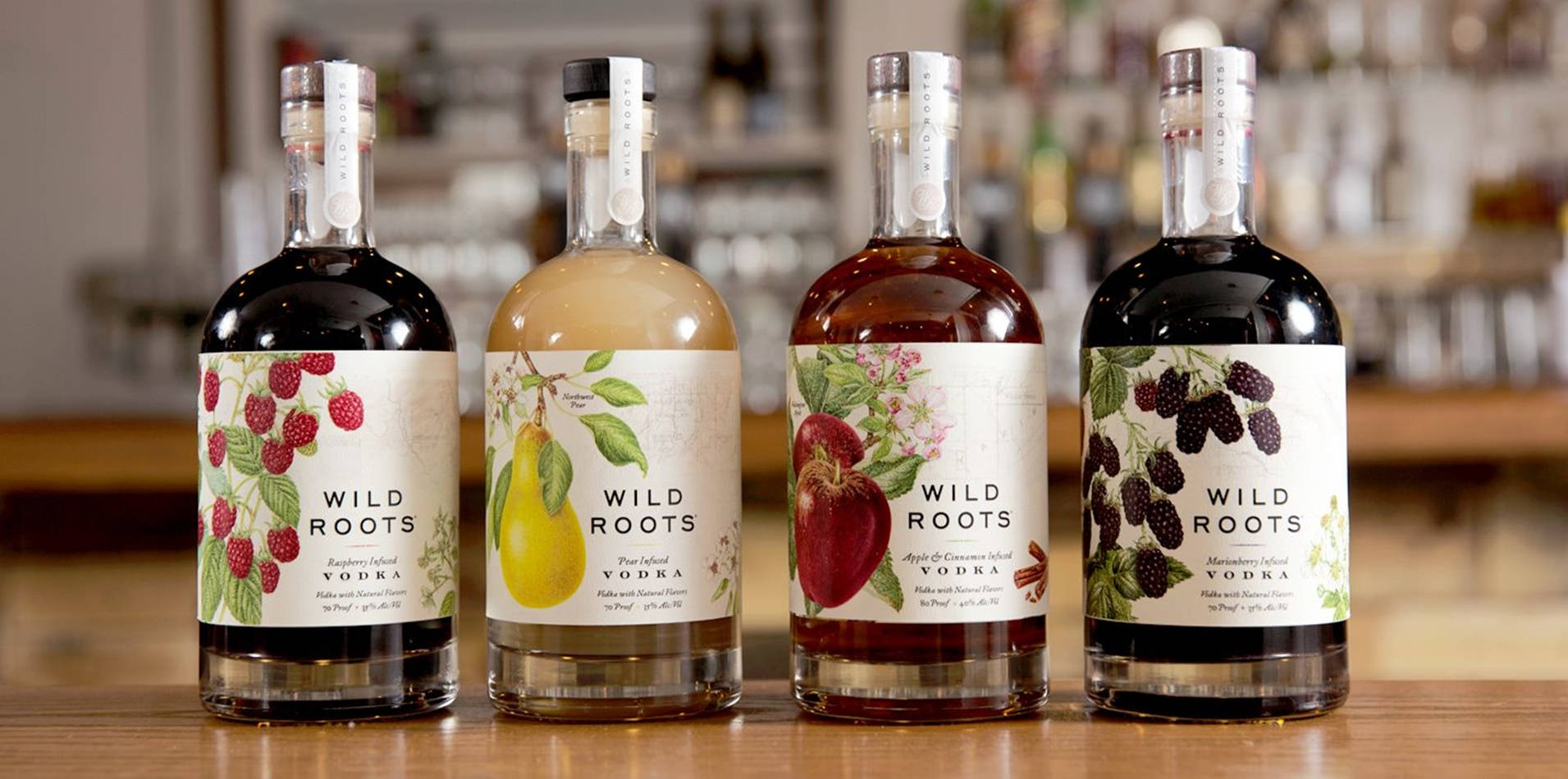 Wild Roots Vodka Bottles Flavors Wallpaper