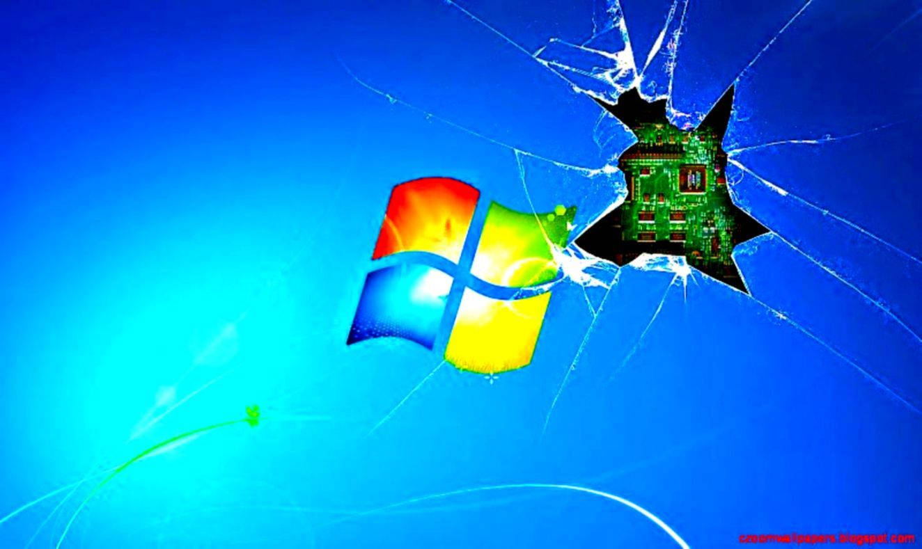 Windows 7 Broken Screen Wallpaper