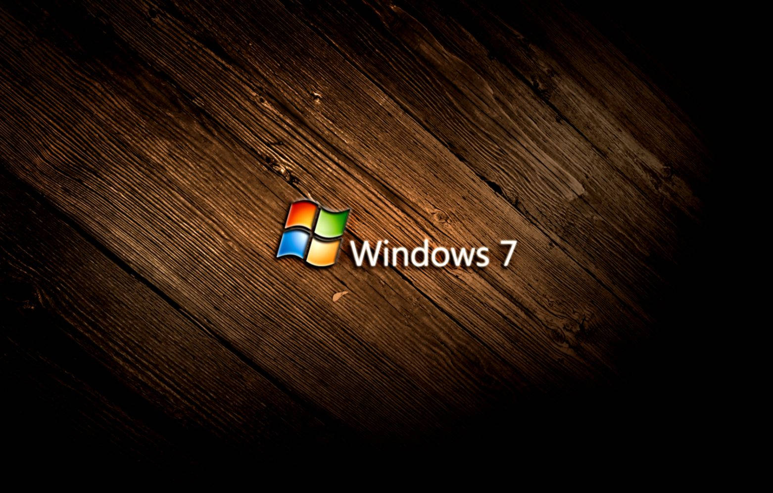 Windows 7 Wood Themed Screen Wallpaper