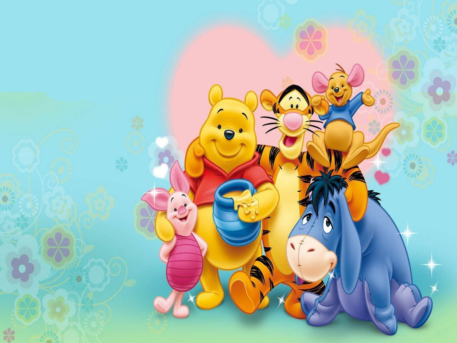 Winnie The Pooh Friends Heart Wallpaper