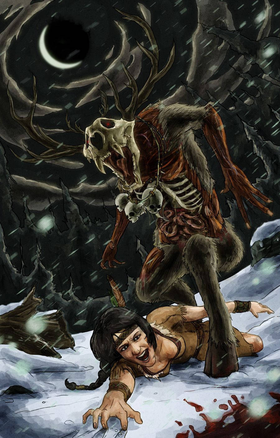 Woman Captured By A Wendigo Wallpaper