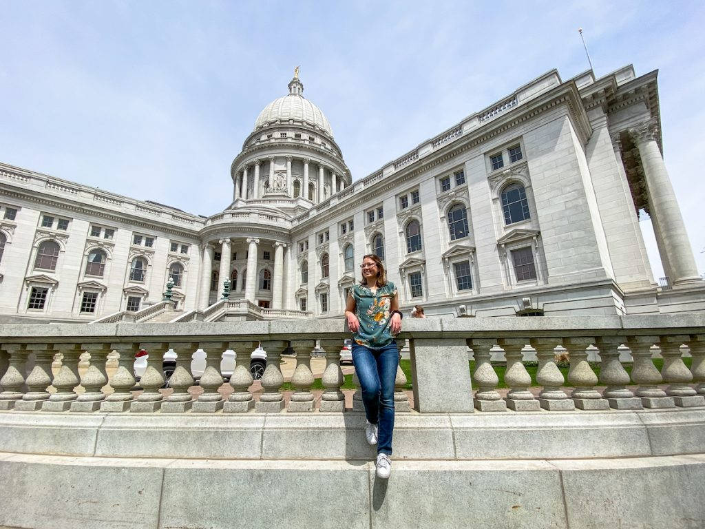Woman In Wisconsin State Capitol, Madison Wallpaper