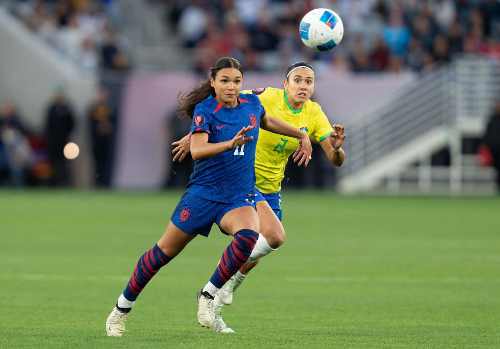 Women Soccer Match Action Wallpaper