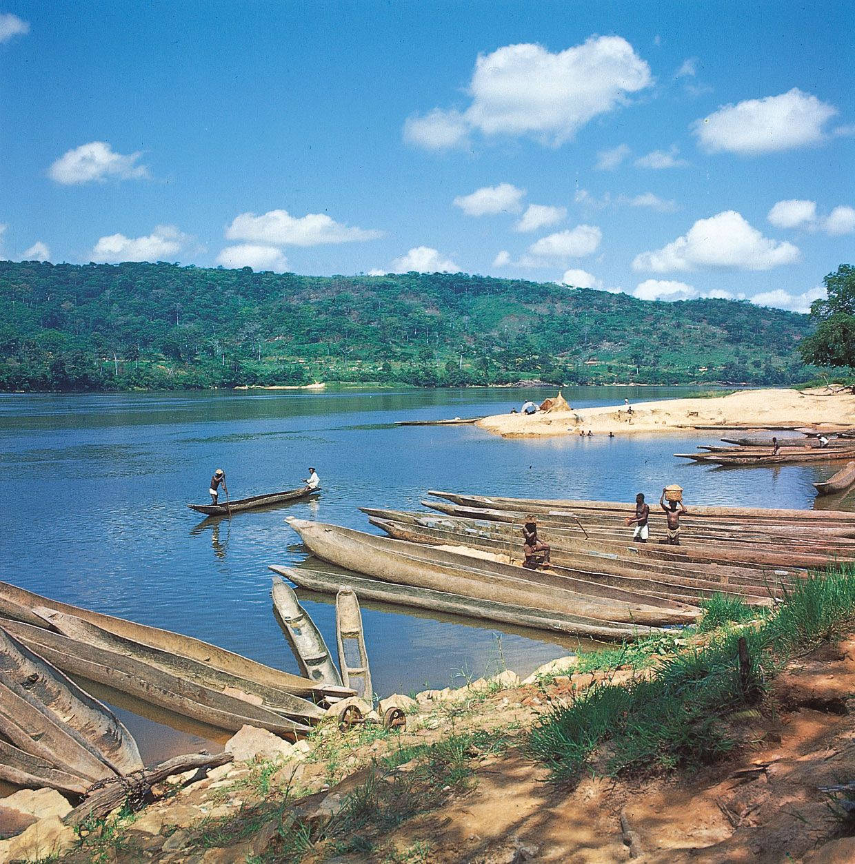 Wooden Boat In Central African Republic Wallpaper