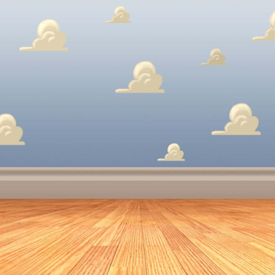 Wooden Floor And Toy Story Cloud Wallpaper