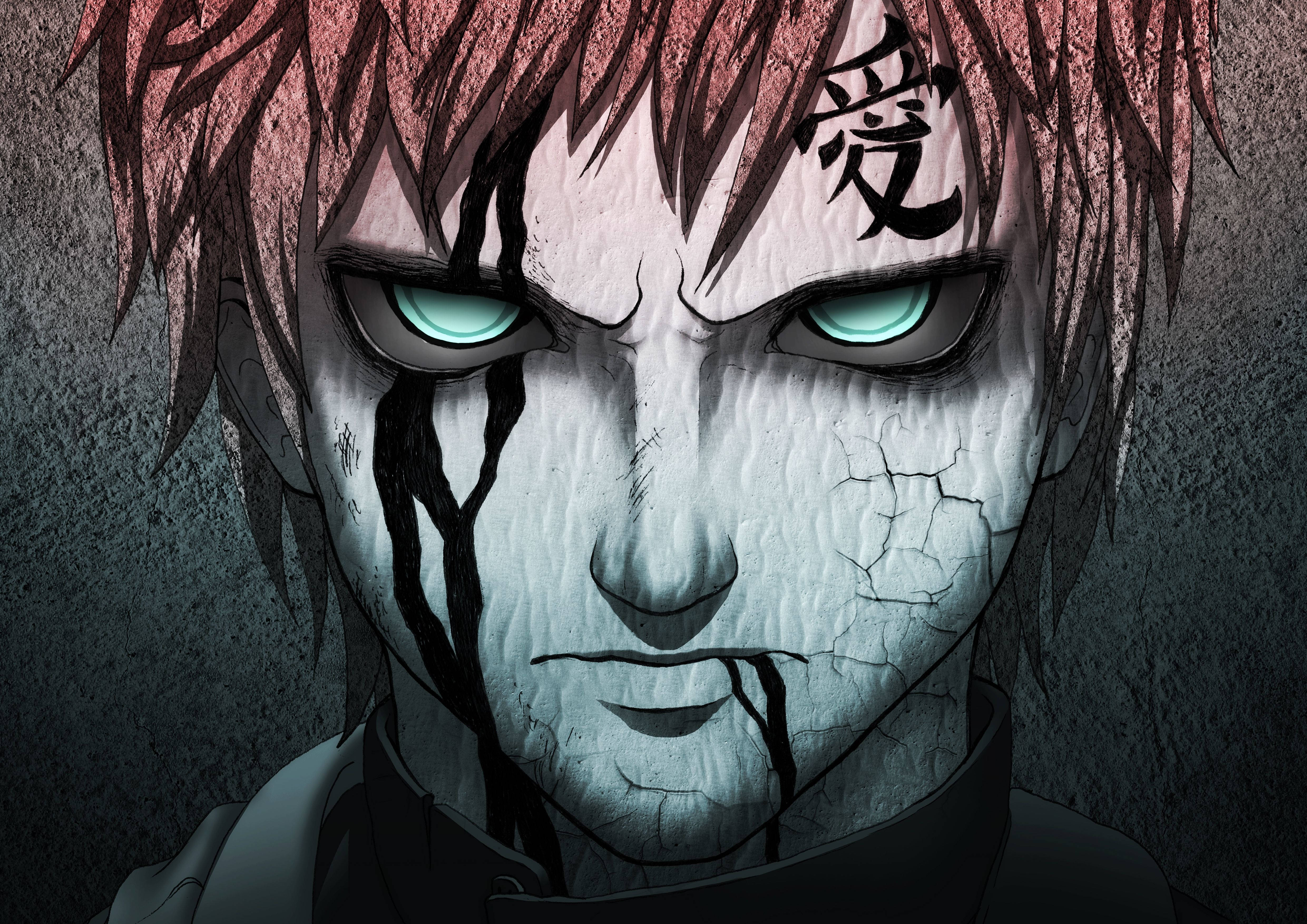Wounded Gaara Face From Anime Naruto Wallpaper