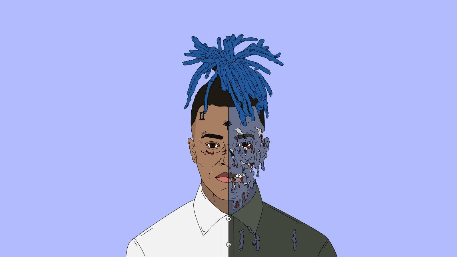 Xx Tentacion Half Zombie Body Wallpaper