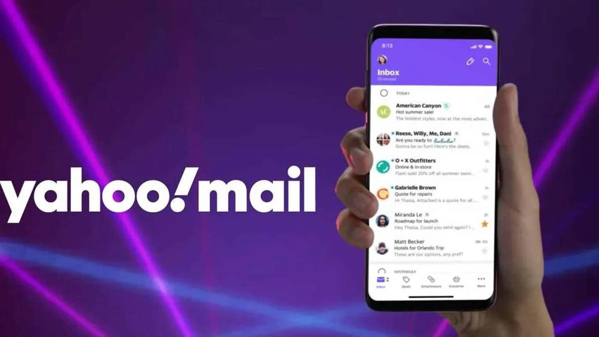 Yahoo Mail Purple Strobe Lights Wallpaper