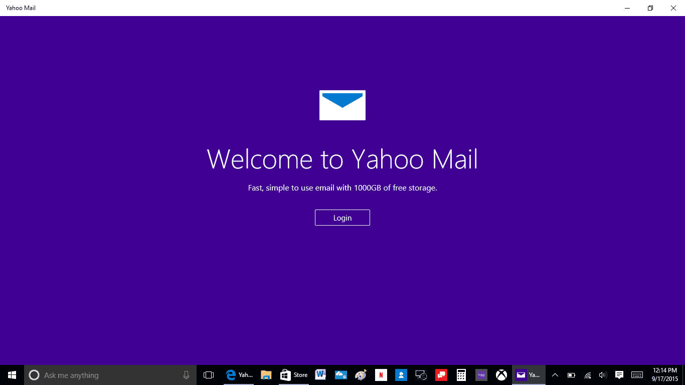 Yahoo Mail's Welcome Interface Wallpaper