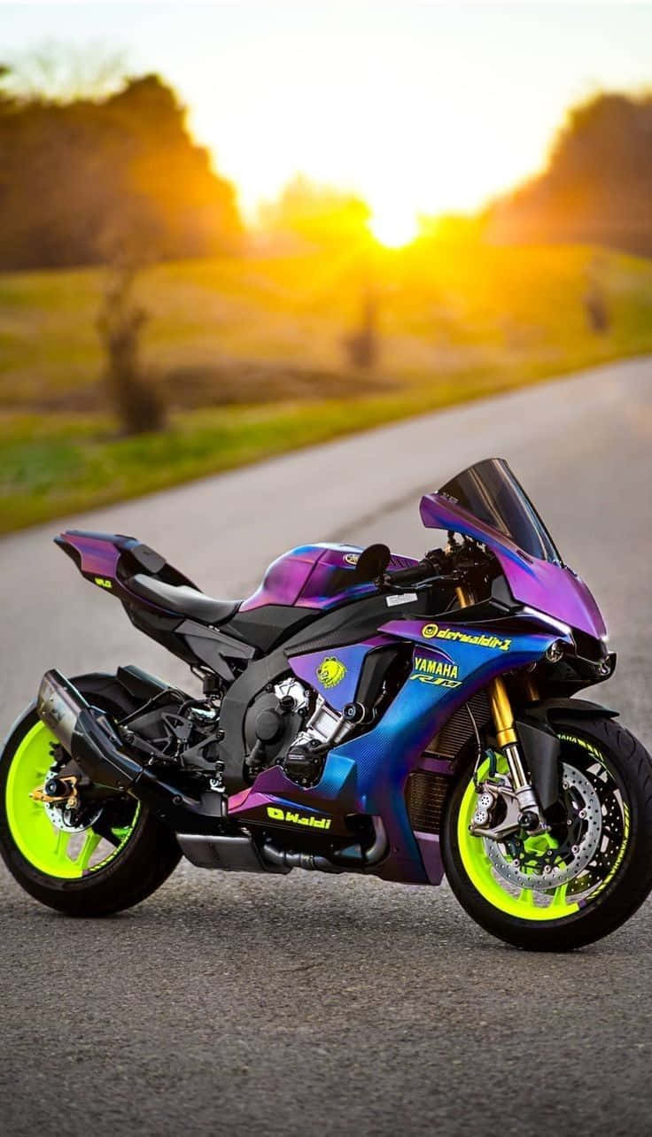 Yamaha Sportbike Sunset Ride Wallpaper