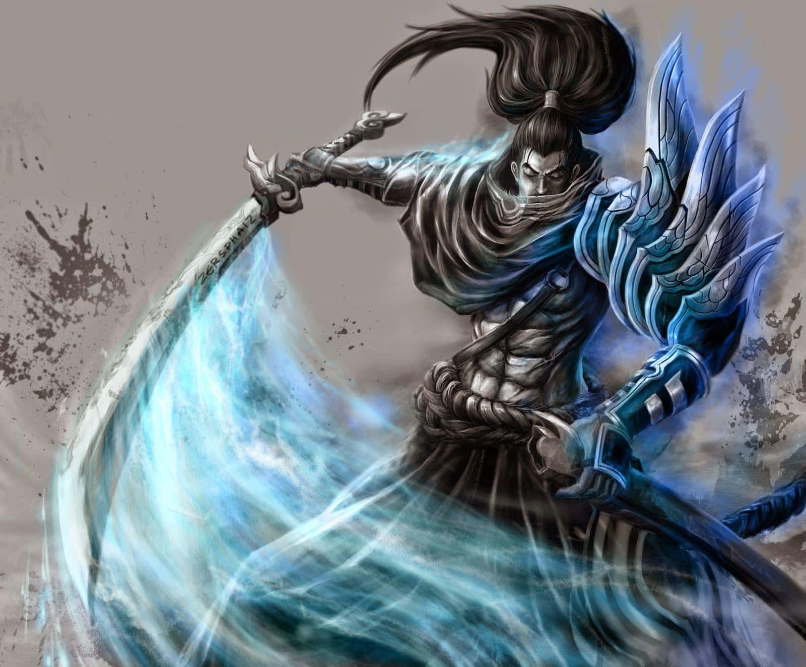 Yasuo Blue Blade Art Wallpaper