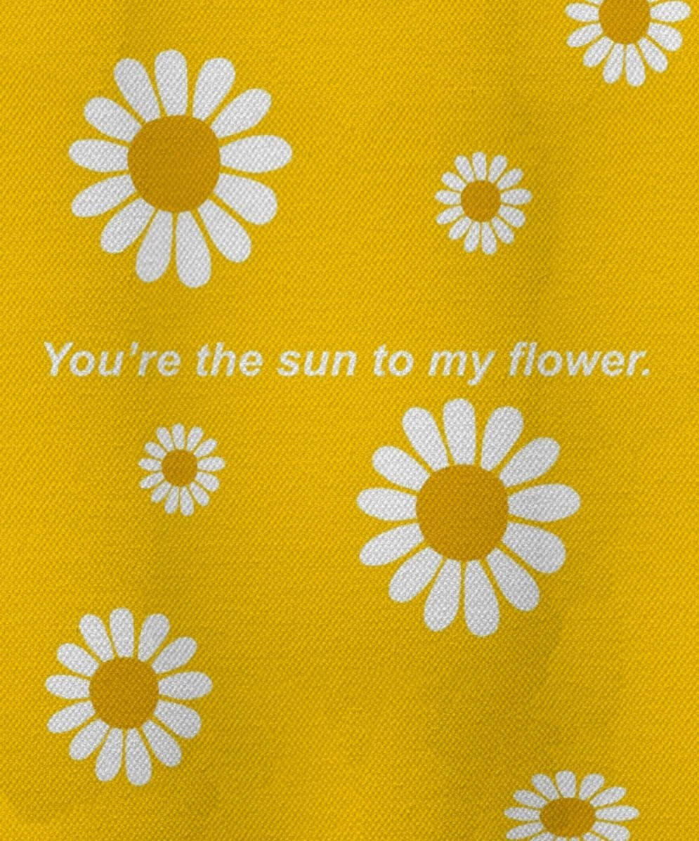 Yellow Aesthetic Printed Sunflowers Wallpaper