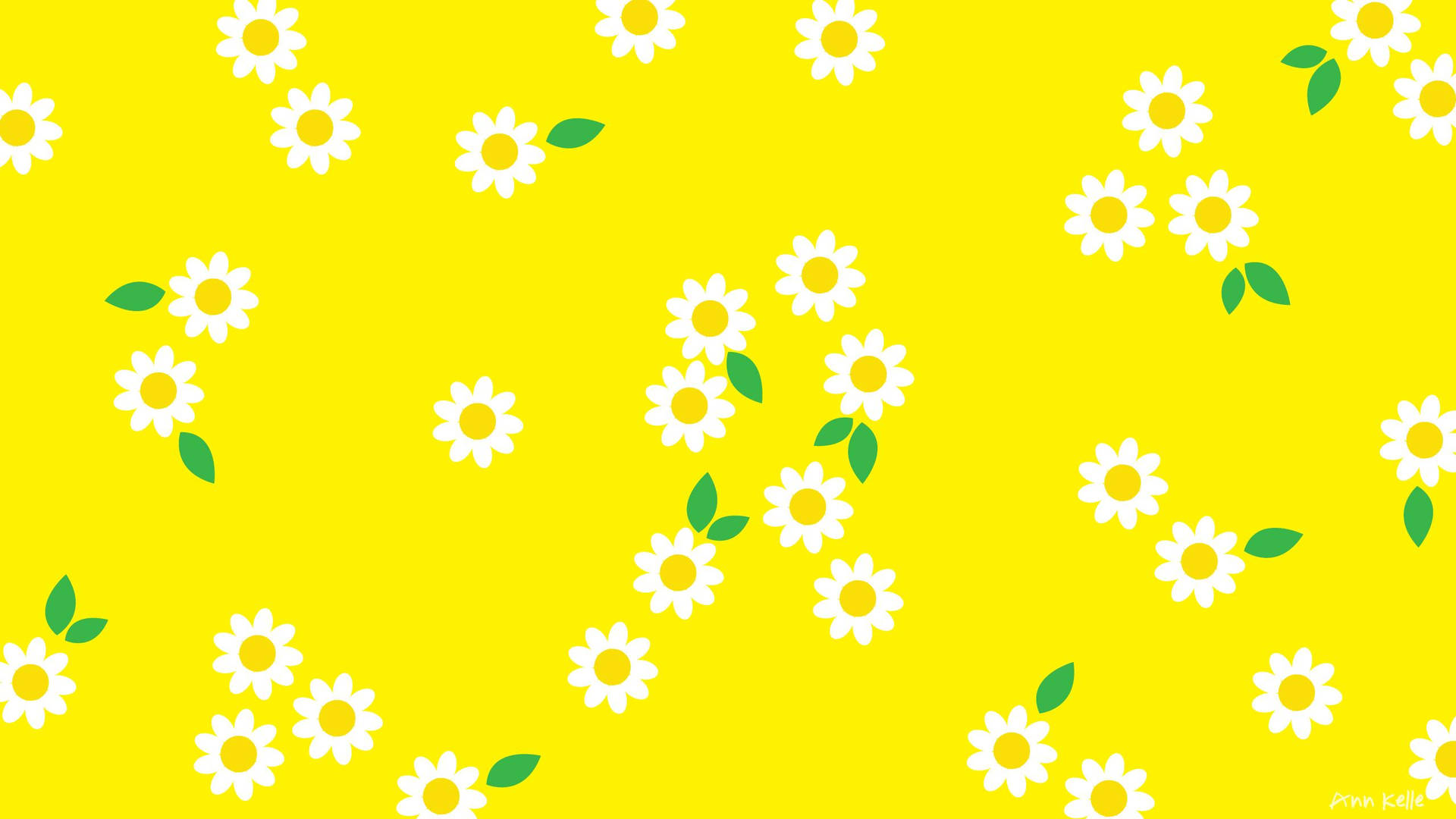 Yellow Aesthetic White Flowers For Computer Wallpaper